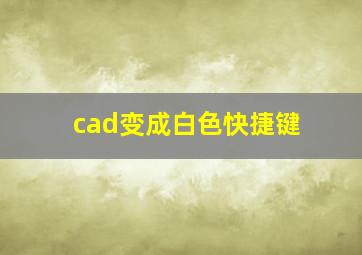 cad变成白色快捷键