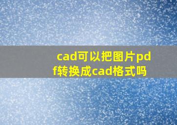 cad可以把图片pdf转换成cad格式吗