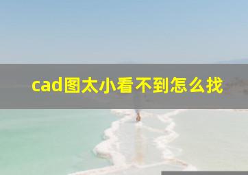 cad图太小看不到怎么找