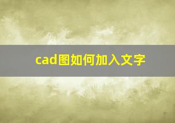 cad图如何加入文字