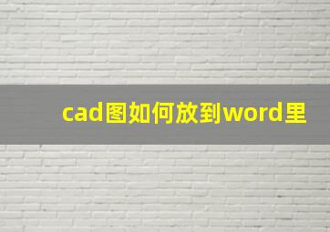 cad图如何放到word里