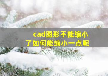 cad图形不能缩小了如何能缩小一点呢