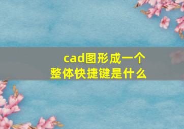 cad图形成一个整体快捷键是什么