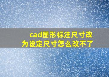 cad图形标注尺寸改为设定尺寸怎么改不了