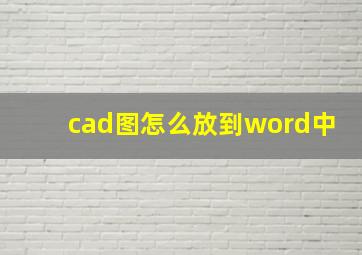 cad图怎么放到word中