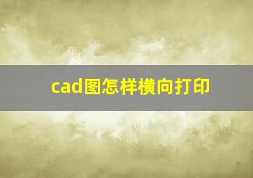 cad图怎样横向打印