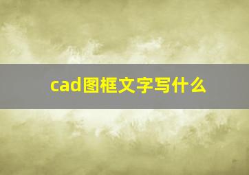 cad图框文字写什么