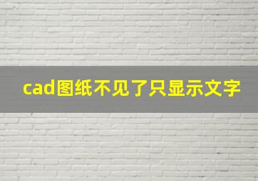 cad图纸不见了只显示文字