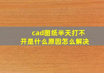 cad图纸半天打不开是什么原因怎么解决