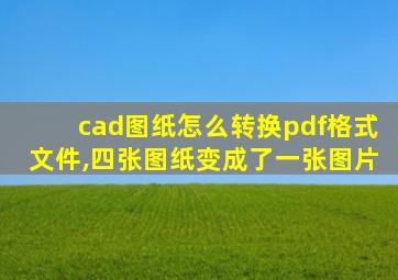 cad图纸怎么转换pdf格式文件,四张图纸变成了一张图片