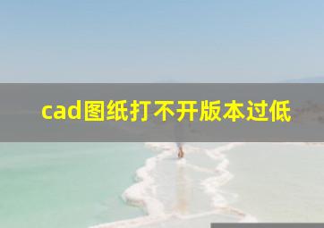 cad图纸打不开版本过低