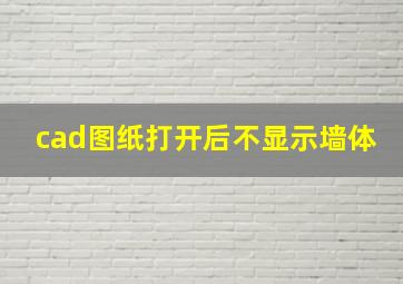 cad图纸打开后不显示墙体