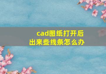 cad图纸打开后出来些线条怎么办