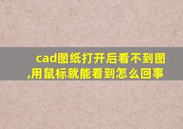 cad图纸打开后看不到图,用鼠标就能看到怎么回事