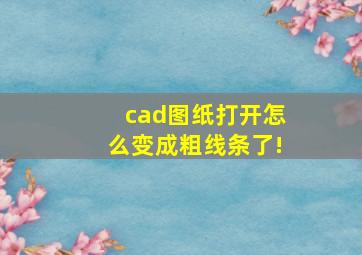 cad图纸打开怎么变成粗线条了!