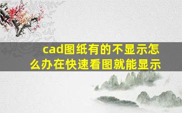 cad图纸有的不显示怎么办在快速看图就能显示