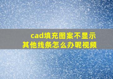 cad填充图案不显示其他线条怎么办呢视频