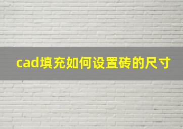 cad填充如何设置砖的尺寸