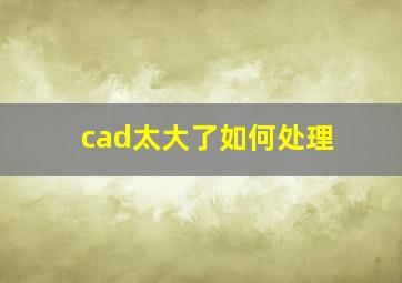 cad太大了如何处理