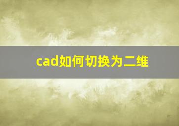 cad如何切换为二维