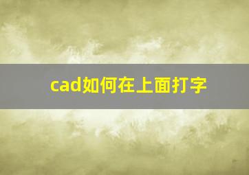 cad如何在上面打字