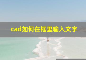 cad如何在框里输入文字