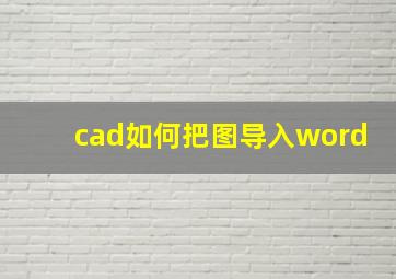 cad如何把图导入word