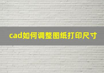 cad如何调整图纸打印尺寸