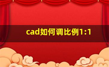 cad如何调比例1:1