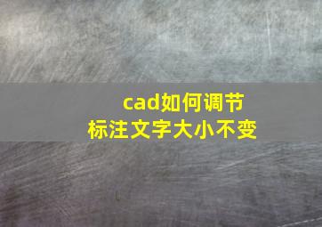 cad如何调节标注文字大小不变