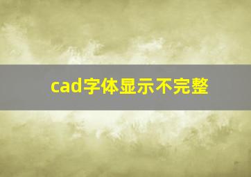 cad字体显示不完整