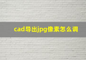 cad导出jpg像素怎么调