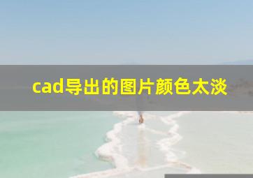 cad导出的图片颜色太淡