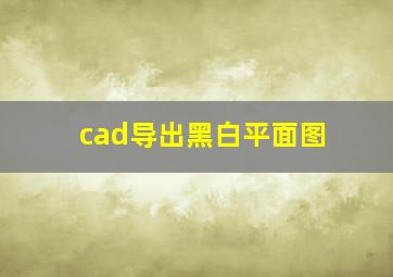 cad导出黑白平面图