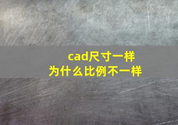 cad尺寸一样为什么比例不一样