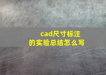 cad尺寸标注的实验总结怎么写