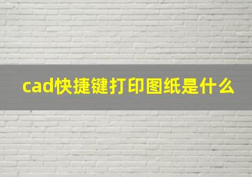 cad快捷键打印图纸是什么