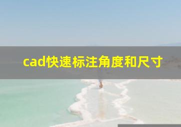 cad快速标注角度和尺寸