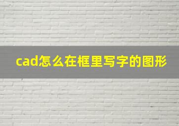 cad怎么在框里写字的图形