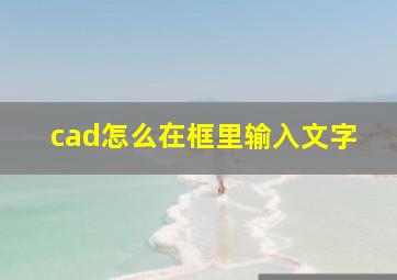 cad怎么在框里输入文字