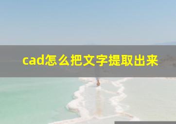 cad怎么把文字提取出来