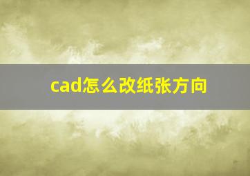 cad怎么改纸张方向