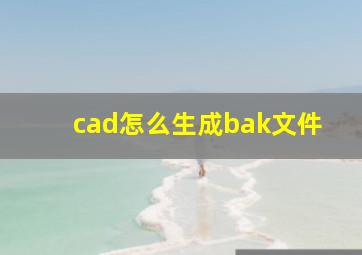 cad怎么生成bak文件