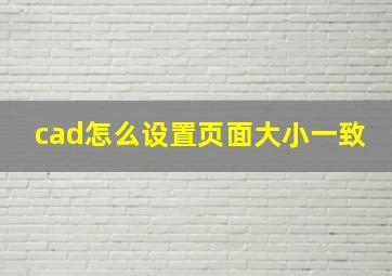 cad怎么设置页面大小一致