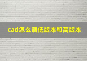 cad怎么调低版本和高版本