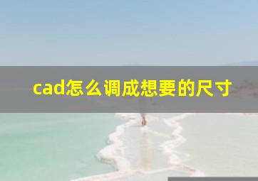 cad怎么调成想要的尺寸