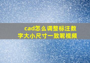 cad怎么调整标注数字大小尺寸一致呢视频