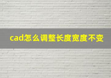 cad怎么调整长度宽度不变