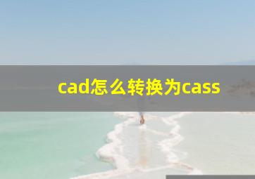 cad怎么转换为cass