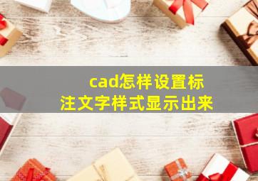 cad怎样设置标注文字样式显示出来